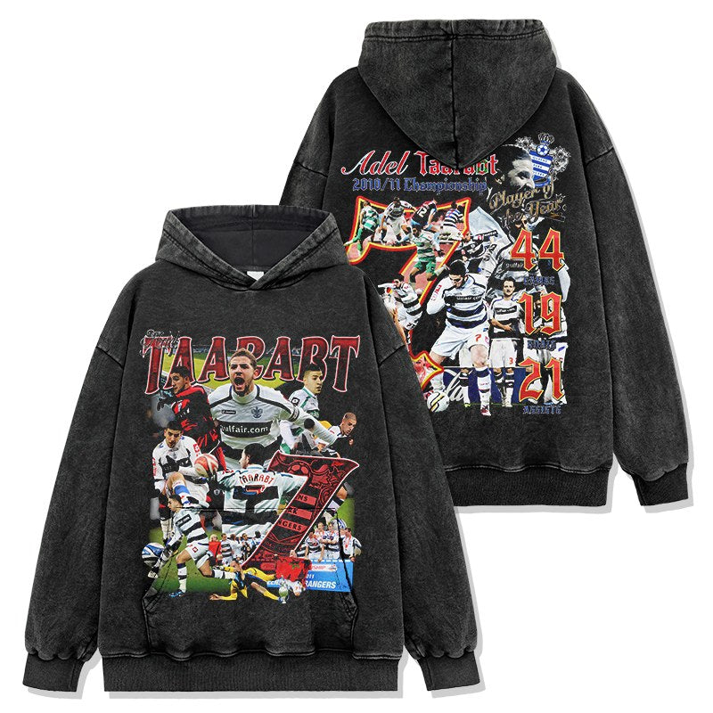 ADEL TAARABT VINTAGE HOODIE – שחור שטוף