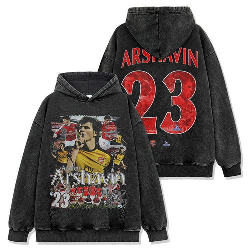ANDREY ARSHAVIN VINTAGE HOODIE – שחור שטוף