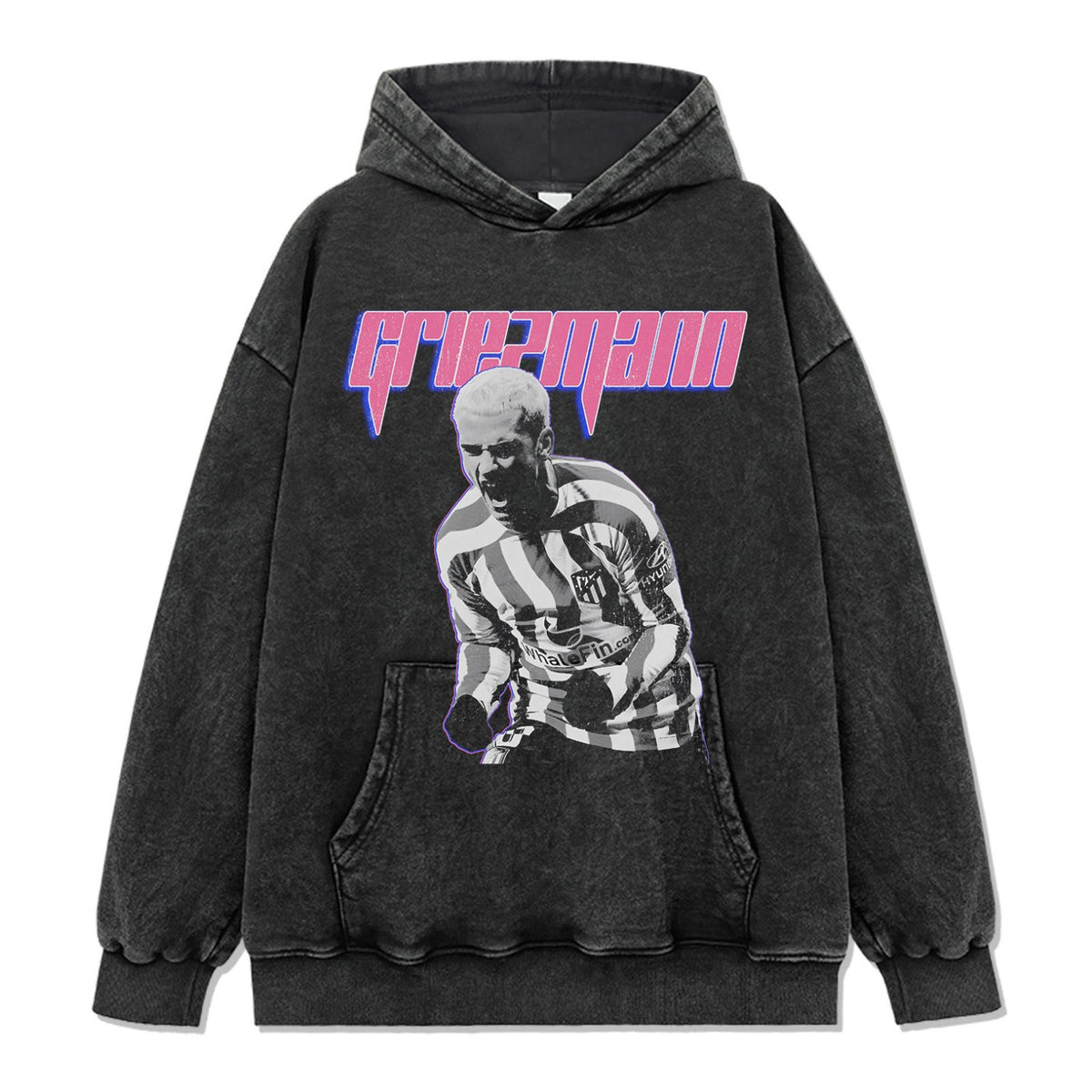 ANTOINE GRIEZMANN VINTAGE HOODIE – שחור שטוף