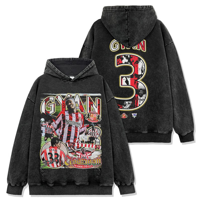 ASAMOAH GYAN VINTAGE HOODIE – שחור שטוף