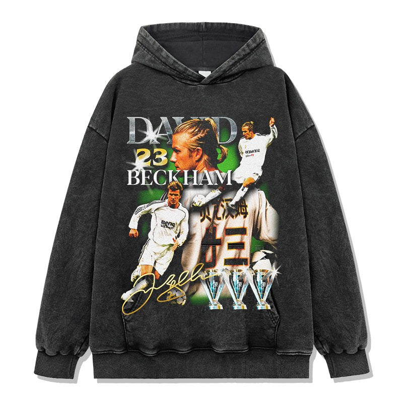 BECKHAM VINTAGE HOODIE – שחור שטוף