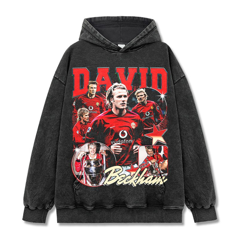 BECKHAM VINTAGE HOODIE – שחור שטוף