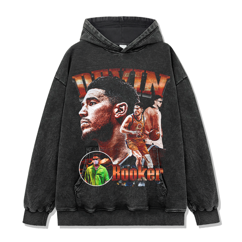 DEVIN BOOKER VINTAGE HOODIE – שחור שטוף