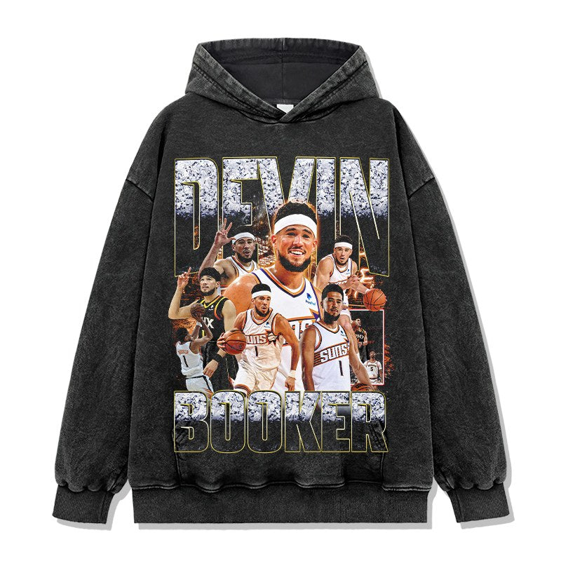 DEVIN BOOKER VINTAGE HOODIE – שחור שטוף