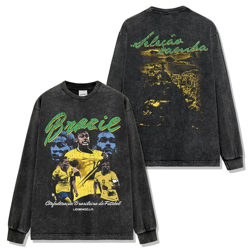 BRAZIL LONG SLEEVE – שחור שטוף