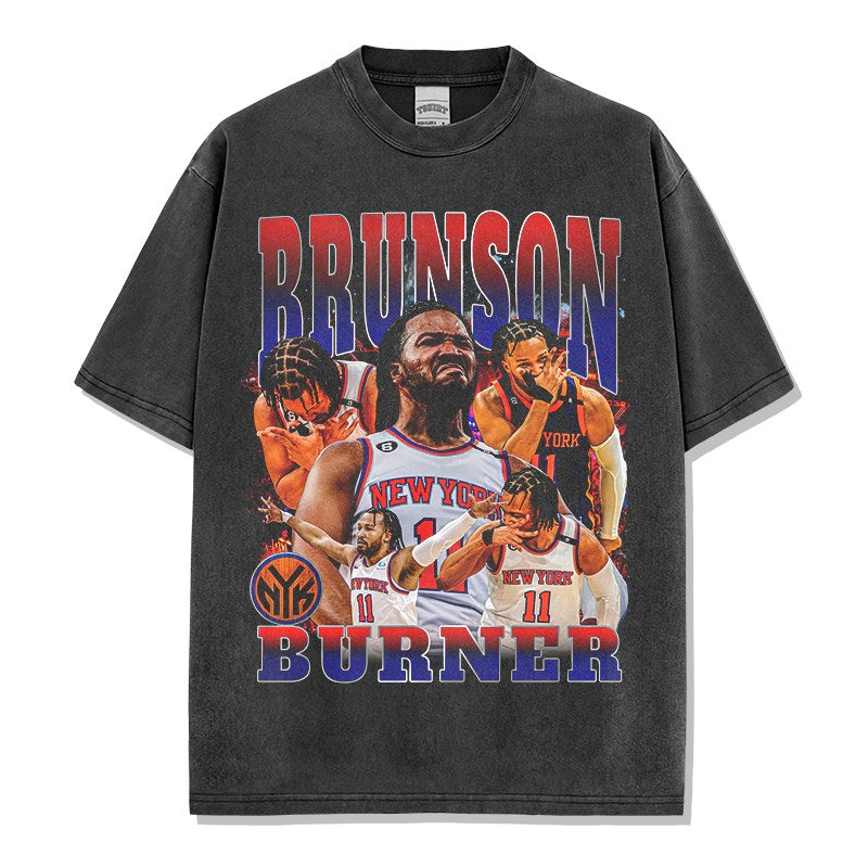 JALEN BRUNSON VINTAGE TEE · ALLEY OOP