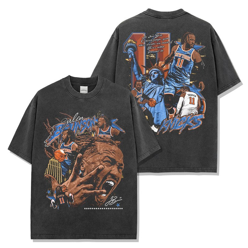 JALEN BRUNSON VINTAGE TEE · HARDWOOD