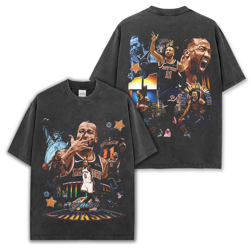 JALEN BRUNSON VINTAGE TEE · NOTHING BUT NET