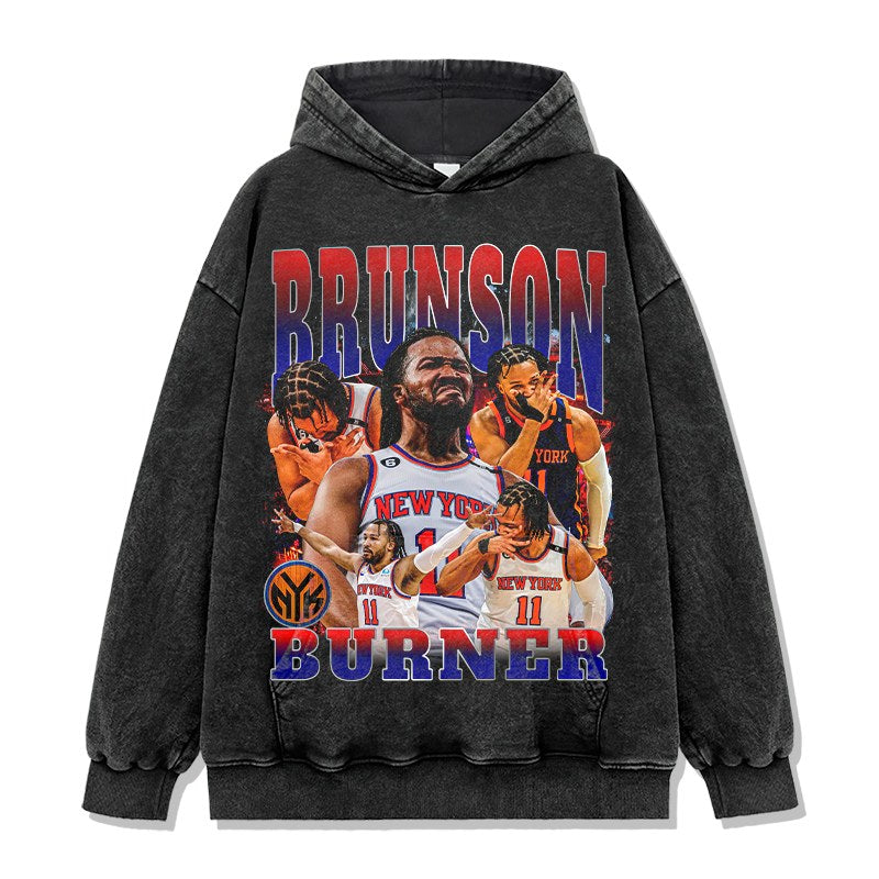 JALEN BRUNSON VINTAGE HOODIE · ALLEY OOP