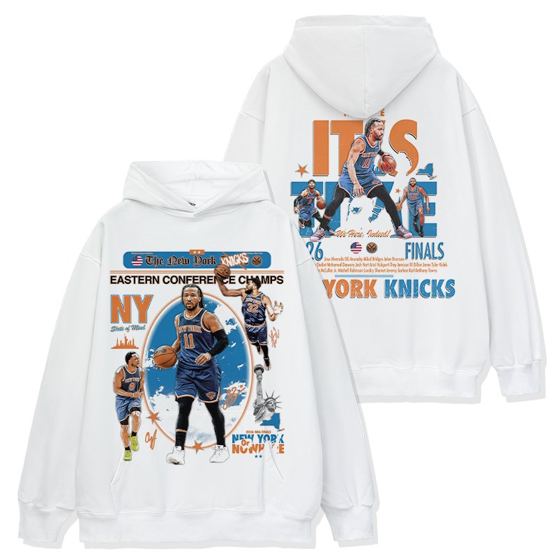 JALEN BRUNSON VINTAGE HOODIE – לבן
