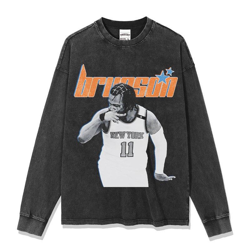 JALEN BRUNSON LONG SLEEVE – שחור שטוף