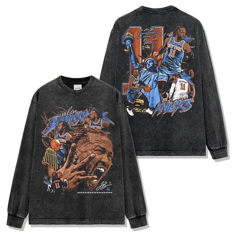 JALEN BRUNSON LONG SLEEVE · HARDWOOD