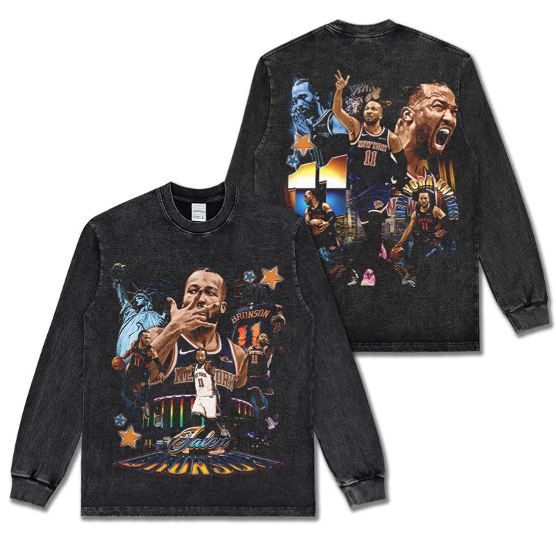 JALEN BRUNSON LONG SLEEVE – שחור שטוף