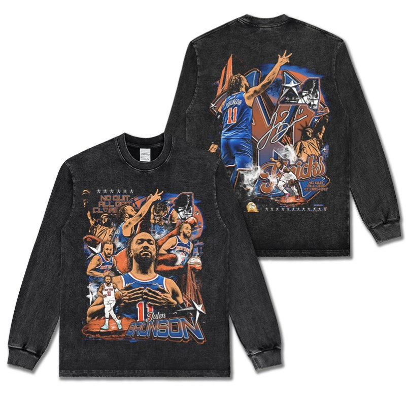 JALEN BRUNSON LONG SLEEVE – שחור שטוף