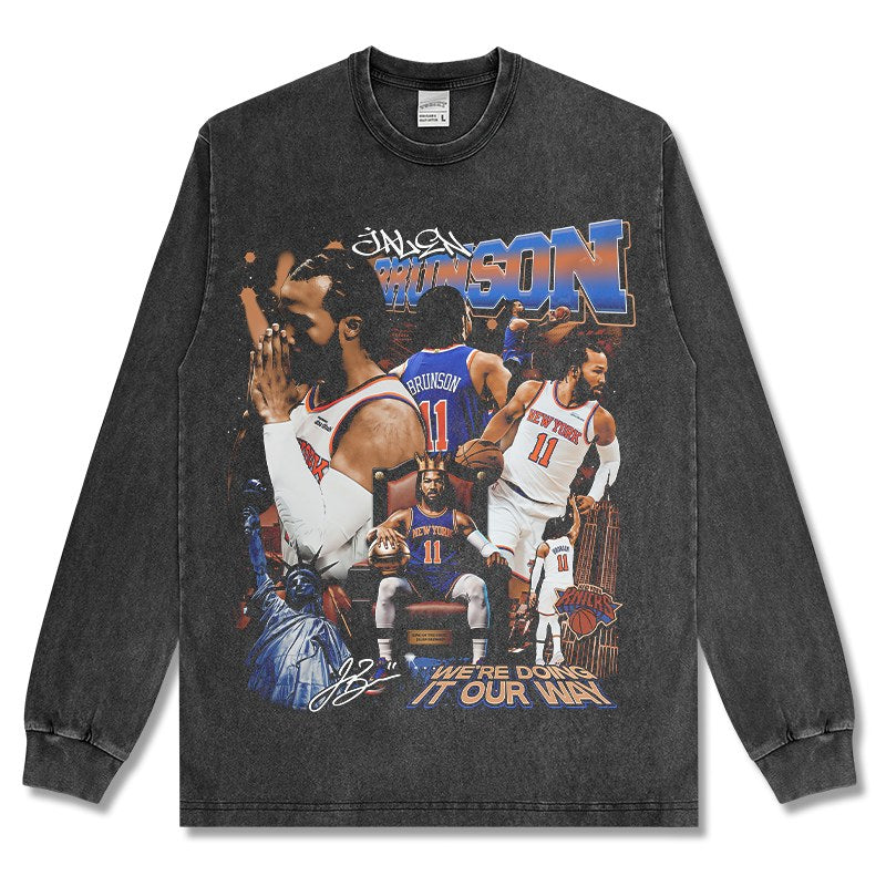 JALEN BRUNSON LONG SLEEVE – שחור שטוף