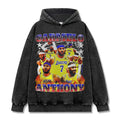 CARMELO ANTHONY VINTAGE HOODIE – שחור שטוף
