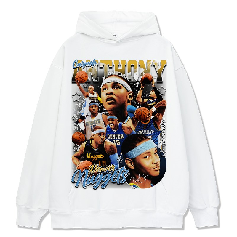 CARMELO ANTHONY VINTAGE HOODIE – לבן