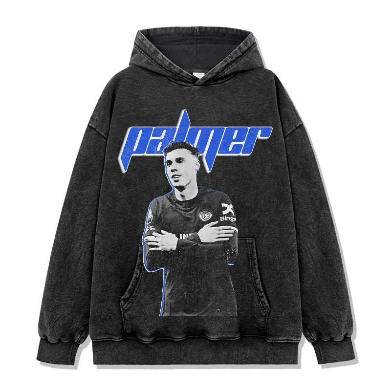 COLE PALMER VINTAGE HOODIE – שחור שטוף