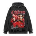 CRISTIANO RONALDO VINTAGE HOODIE – שחור שטוף