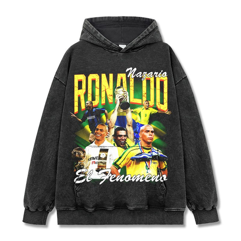 CRISTIANO RONALDO VINTAGE HOODIE – שחור שטוף