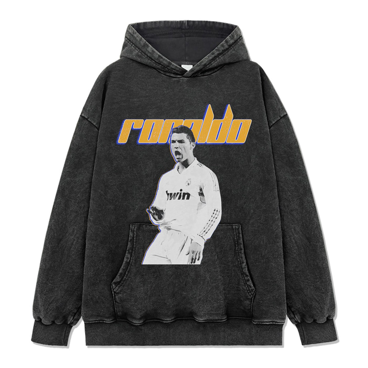 CRISTIANO RONALDO VINTAGE HOODIE – שחור שטוף