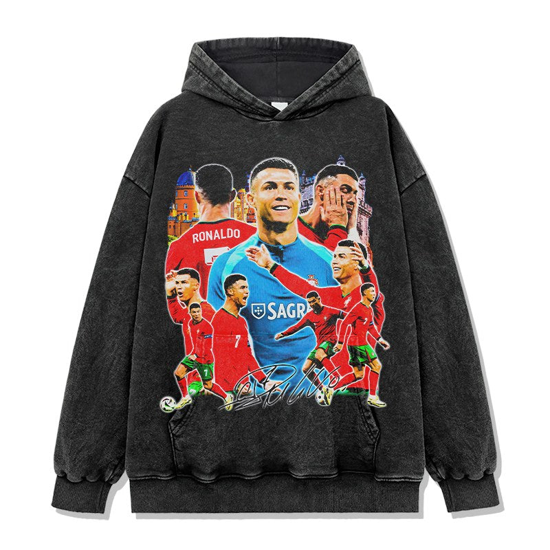 CRISTIANO RONALDO VINTAGE HOODIE · WORLD STAGE