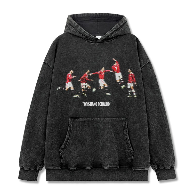 CRISTIANO RONALDO VINTAGE HOODIE – שחור שטוף
