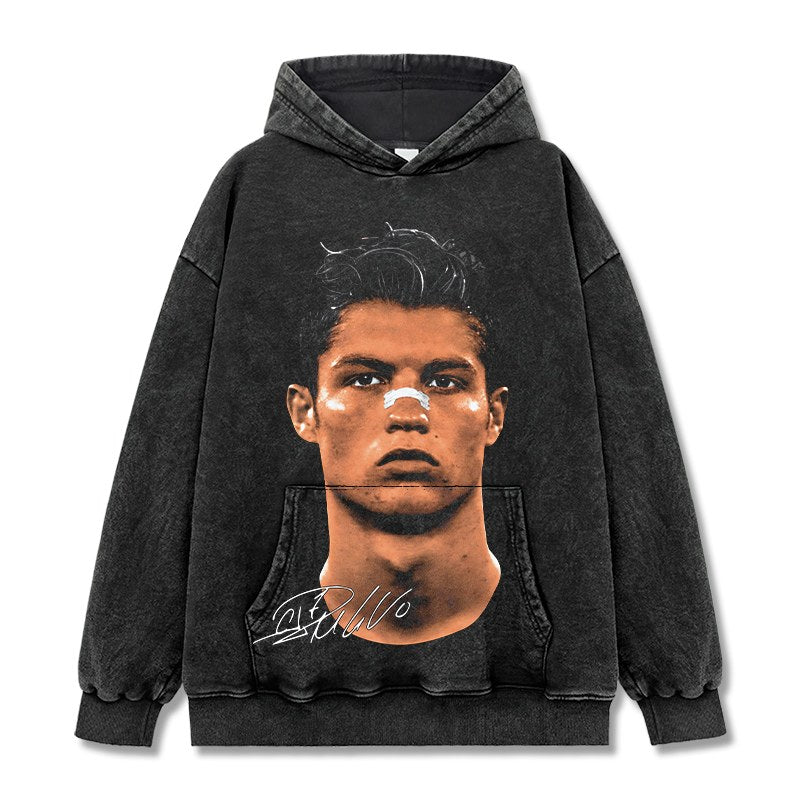 CRISTIANO RONALDO VINTAGE HOODIE · NUTMEG