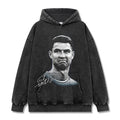 CRISTIANO RONALDO VINTAGE HOODIE – שחור שטוף