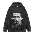 CRISTIANO RONALDO VINTAGE HOODIE – שחור שטוף
