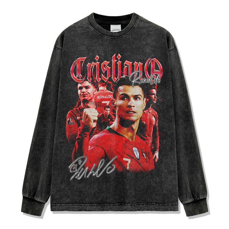 CRISTIANO RONALDO LONG SLEEVE – שחור שטוף