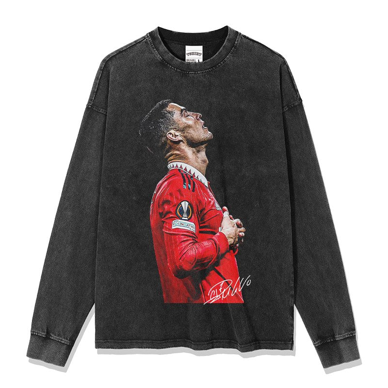 CRISTIANO RONALDO LONG SLEEVE – שחור שטוף