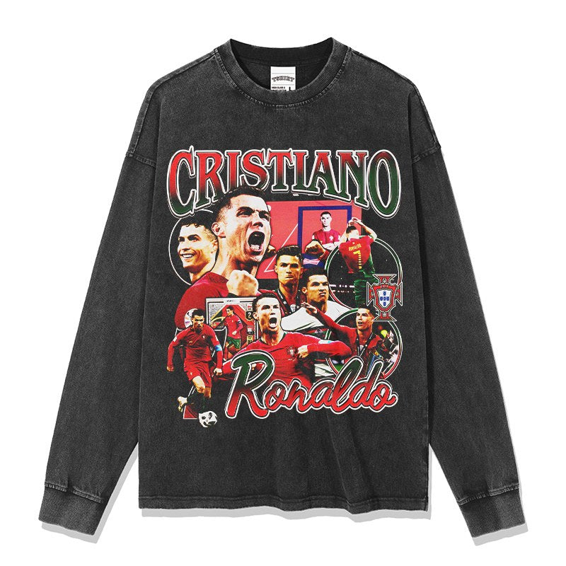 CRISTIANO RONALDO LONG SLEEVE – שחור שטוף