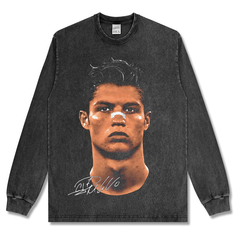 CRISTIANO RONALDO LONG SLEEVE – שחור שטוף
