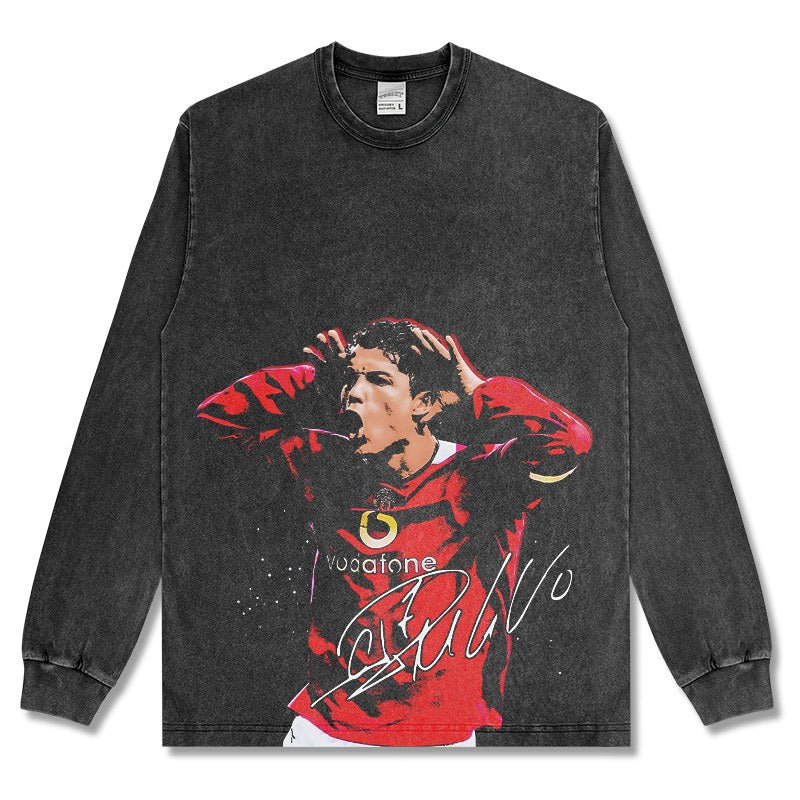 CRISTIANO RONALDO LONG SLEEVE – שחור שטוף
