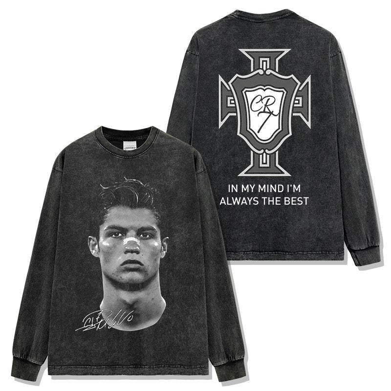 CRISTIANO RONALDO LONG SLEEVE – שחור שטוף