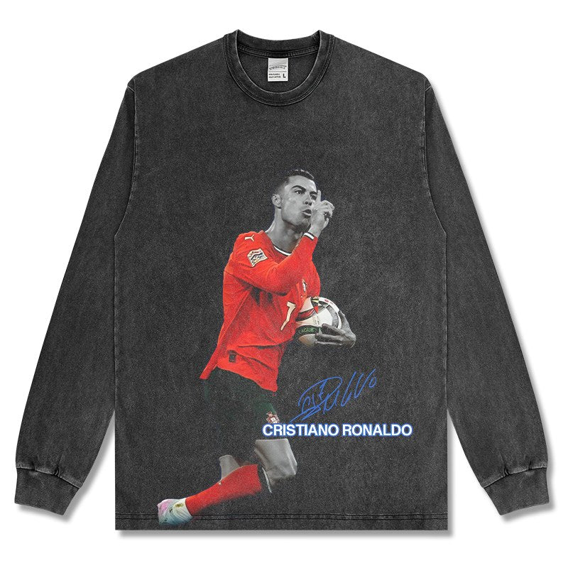 CRISTIANO RONALDO LONG SLEEVE – שחור שטוף
