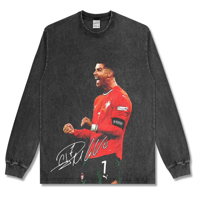CRISTIANO RONALDO LONG SLEEVE – שחור שטוף