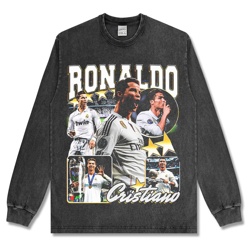 CRISTIANO RONALDO LONG SLEEVE – שחור שטוף