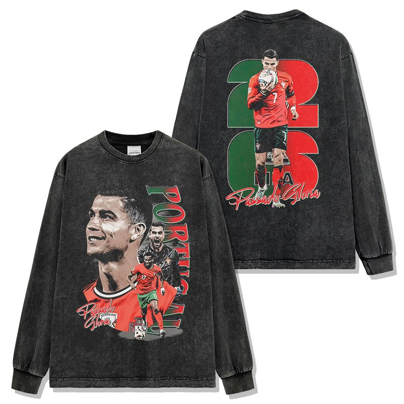 CRISTIANO RONALDO LONG SLEEVE – שחור שטוף