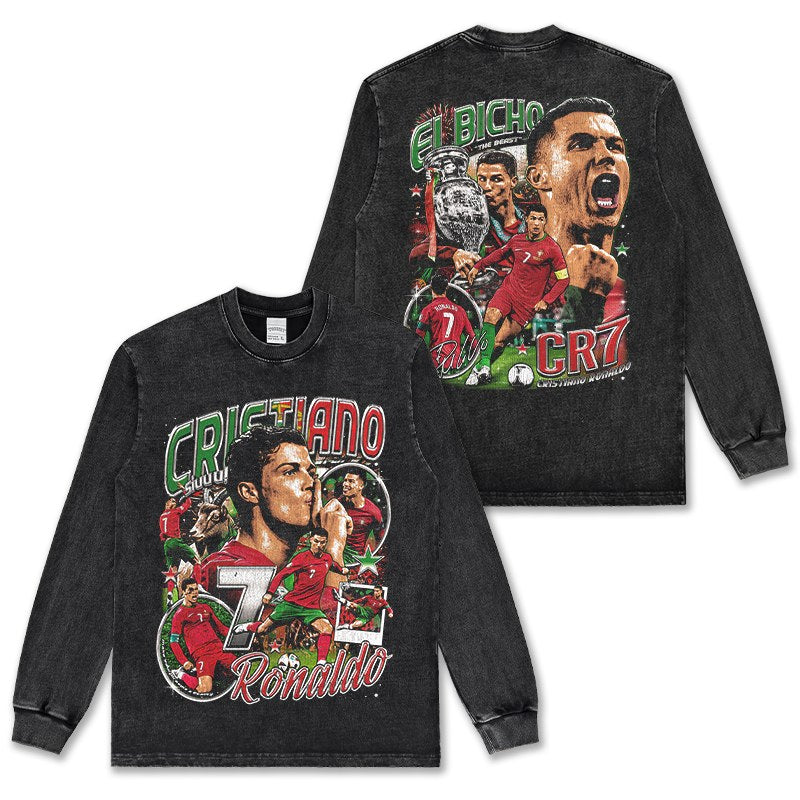 CRISTIANO RONALDO LONG SLEEVE – שחור שטוף