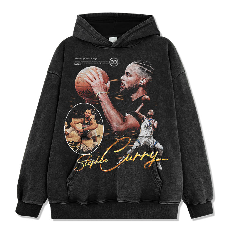 STEPHEN CURRY VINTAGE HOODIE – שחור שטוף