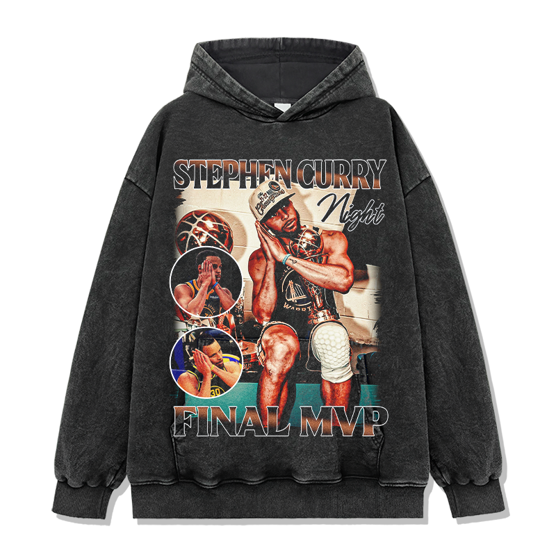 STEPHEN CURRY VINTAGE HOODIE – שחור שטוף