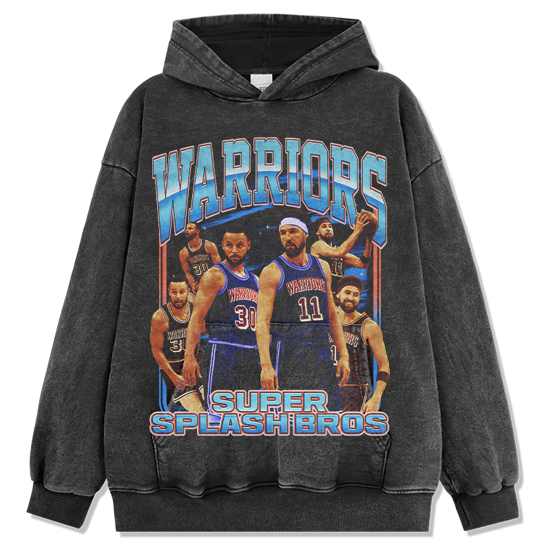 STEPHEN CURRY & KLAY THOMPSON VINTAGE HOODIE – שחור שטוף