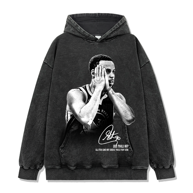 STEPHEN CURRY VINTAGE HOODIE – שחור שטוף