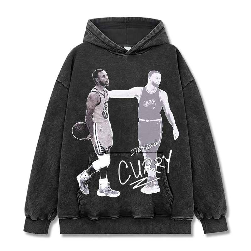 STEPHEN CURRY VINTAGE HOODIE – שחור שטוף