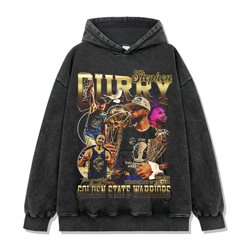 STEPHEN CURRY VINTAGE HOODIE – שחור שטוף