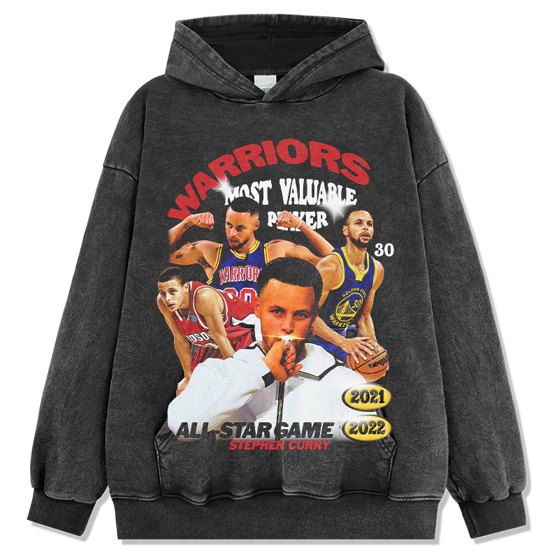 STEPHEN CURRY VINTAGE HOODIE – שחור שטוף