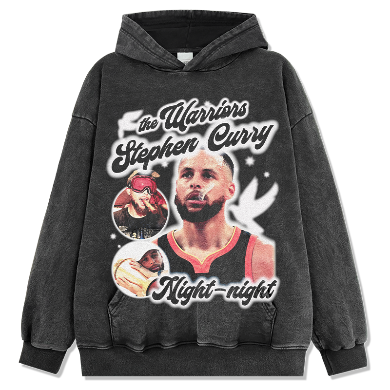 STEPHEN CURRY VINTAGE HOODIE – שחור שטוף