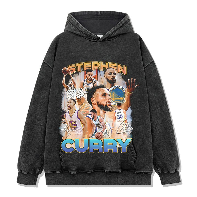 STEPHEN CURRY VINTAGE HOODIE – שחור שטוף